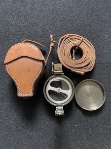 BRITISH MILITARY PRISMATIC COMPASS IN CASE