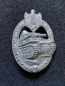 (WAS £295) WW2 GERMAN PANZER ASSAULT BADGE IN SILVER