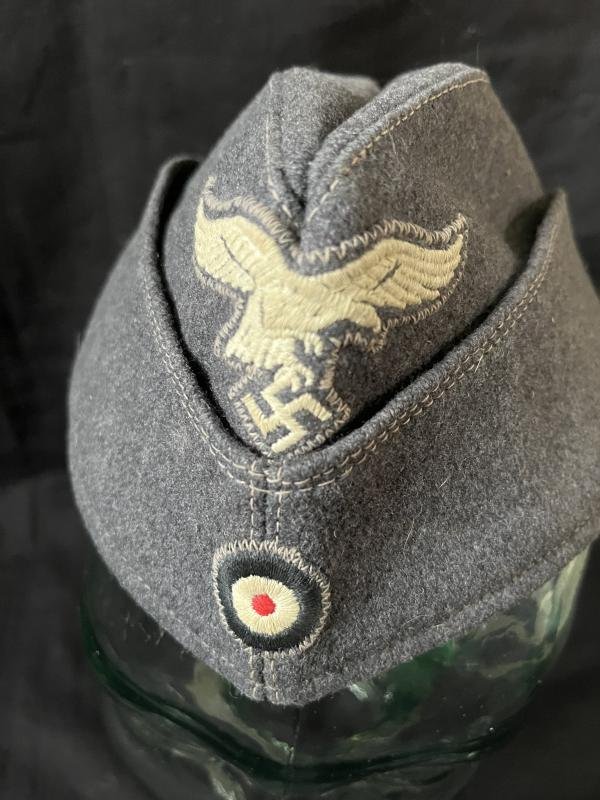 WW2 GERMAN LUFTWAFFE SIDE CAP WITH FACTORY INSIGNIA (RBNR) — image 2
