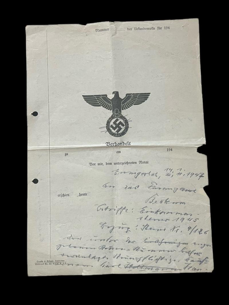 WW2 GERMAN DOCUMENT