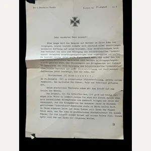 WW2 GERMAN DOCUMENT (SIGNED BY REAR ADMIRAL)