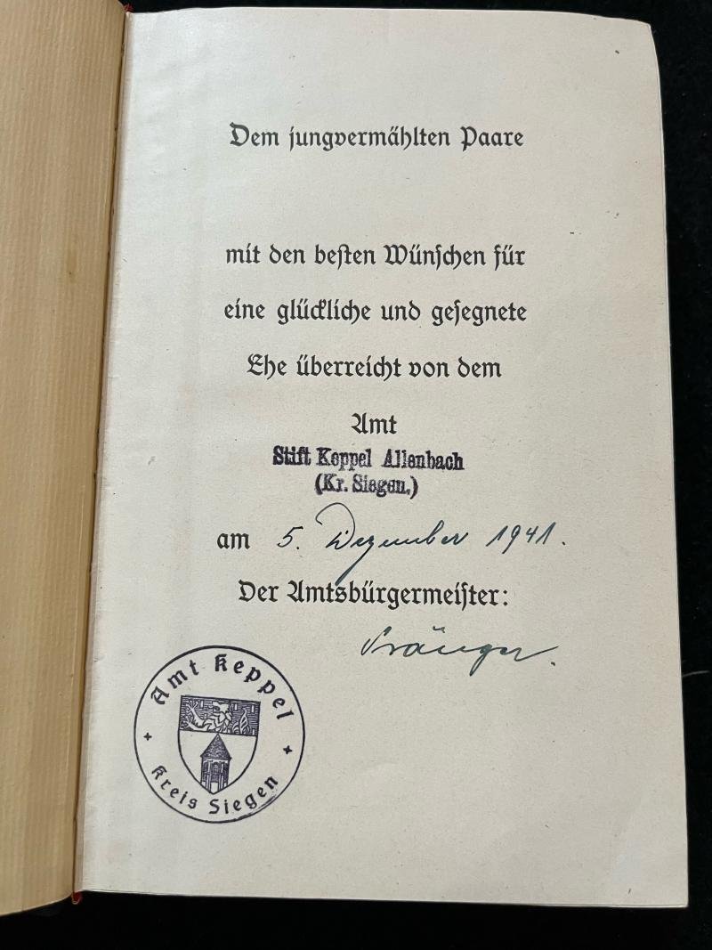 1941 DATED WEDDING EDITION MEIN KAMPF (SIGNED) — image 3