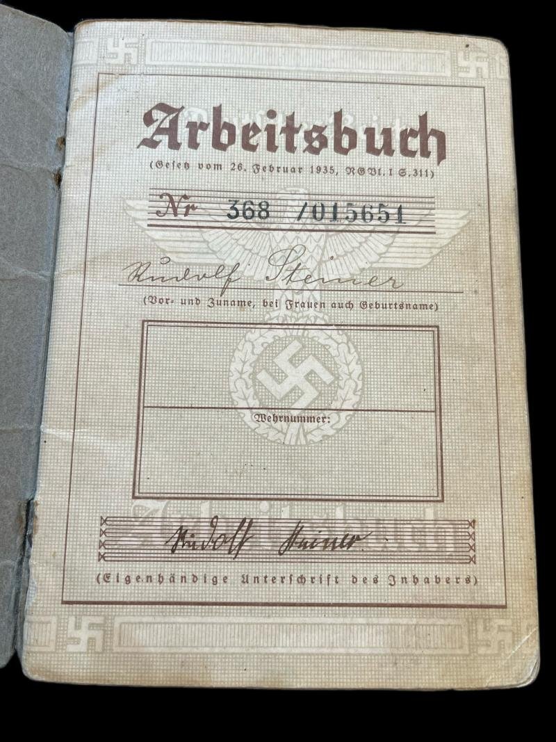GERMAN DEUTSCHES REICH ARBEITSBUCH — image 2
