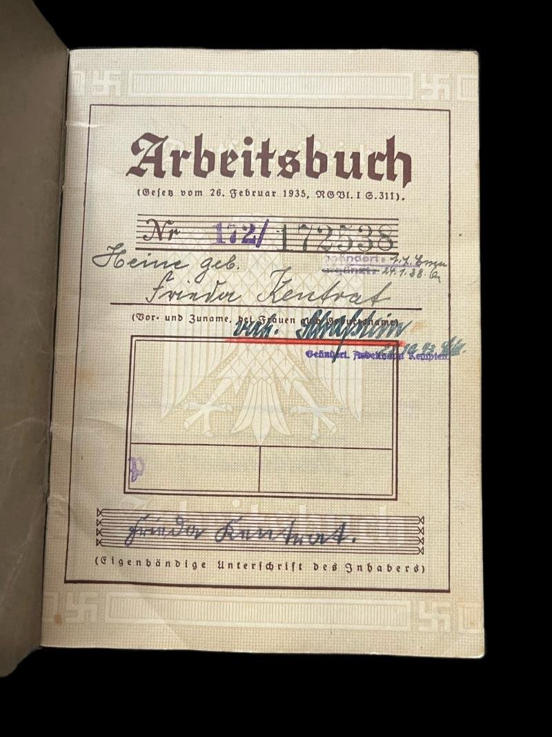 DEUTSCHES REICH ARBEITSBUCH — image 2
