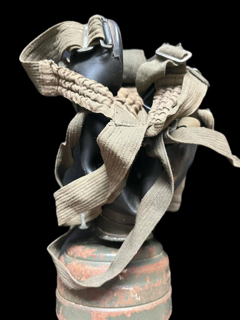 WW2 GERMAN M38 GAS MASK AND TIN — image 5