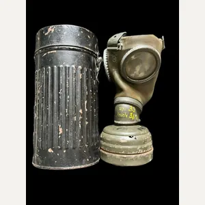WW2 GERMAN GAS MASK IN A DRAEGER GAS MASK TIN