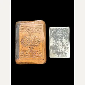 WW2 SOVIET WOODEN BOX & PICTURE