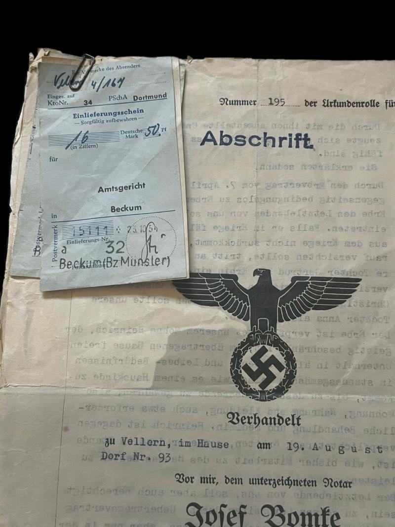 (Was £40) WW2 GERMAN TRANSCRIPT DOCUMENTS — image 2