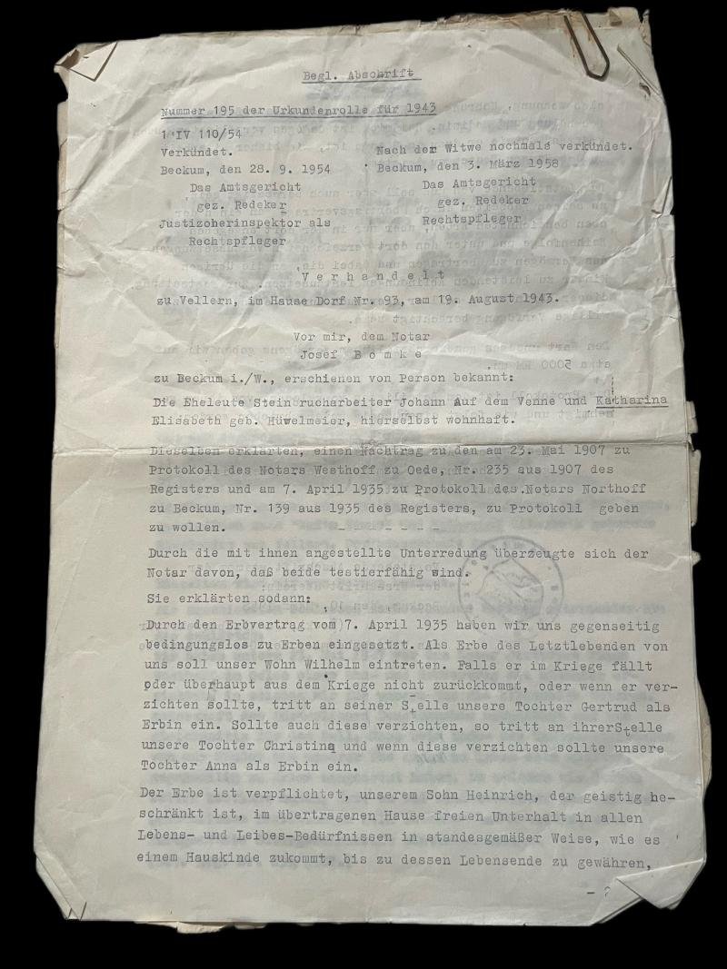 (Was £40) WW2 GERMAN TRANSCRIPT DOCUMENTS — image 5