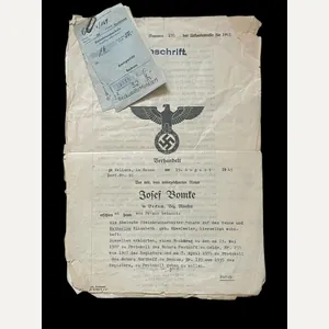 (Was £40) WW2 GERMAN TRANSCRIPT DOCUMENTS