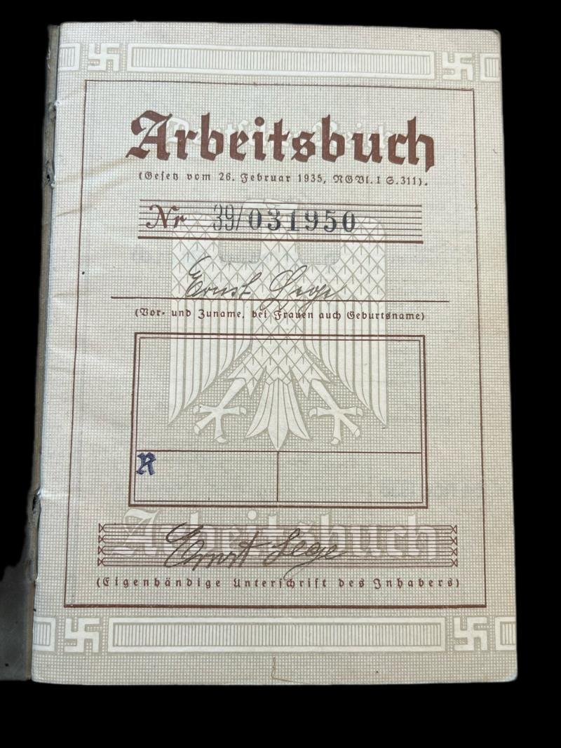 GERMAN DEUTSCHES REICH ARBEITSBUCH — image 2