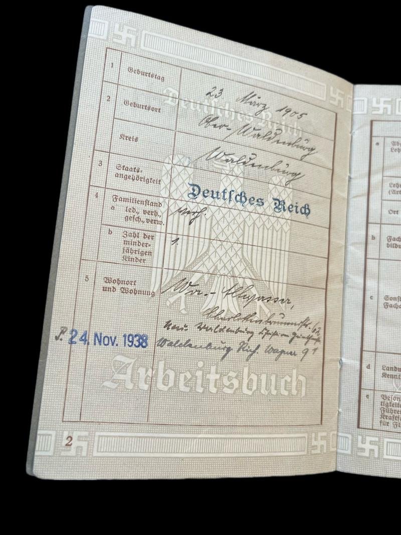 GERMAN DEUTSCHES REICH ARBEITSBUCH — image 3