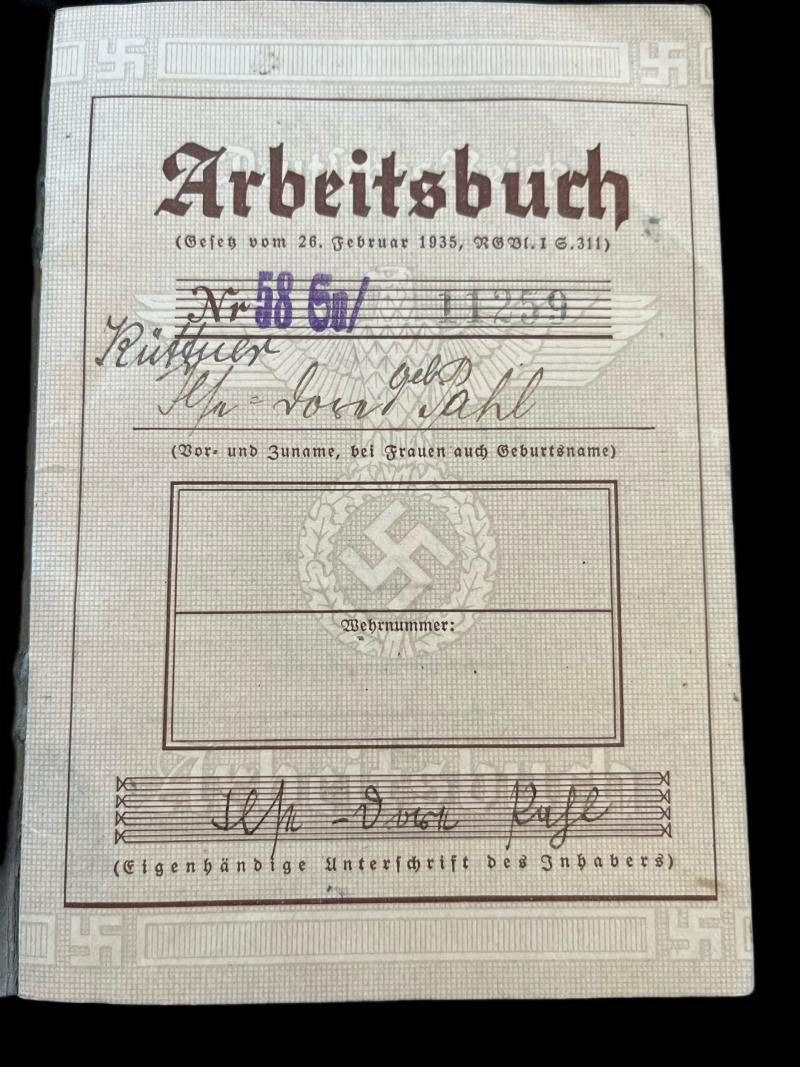 GERMAN DEUTSCHES REICH ARBEITSBUCH — image 2
