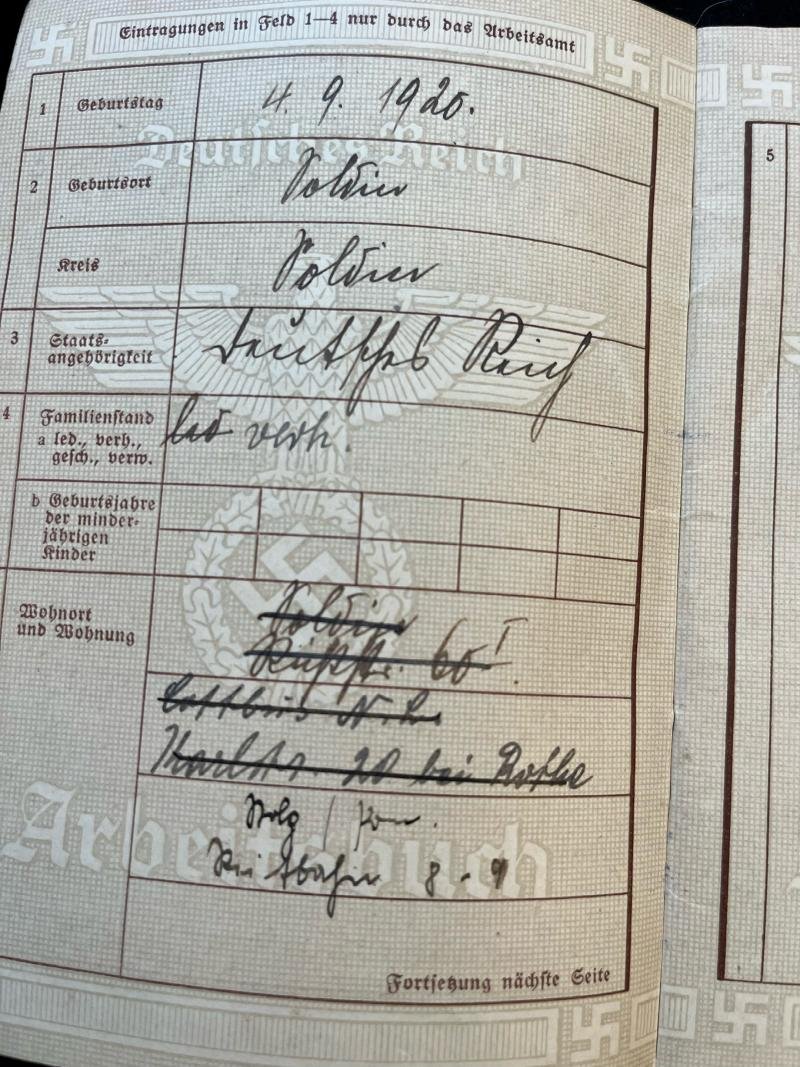 GERMAN DEUTSCHES REICH ARBEITSBUCH — image 3