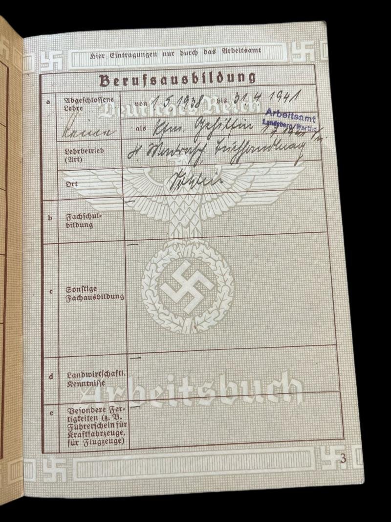 GERMAN DEUTSCHES REICH ARBEITSBUCH — image 4