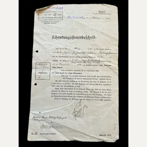 (Was £10) 1922 GERMAN TAX ASSESSMENT DOCUMENT