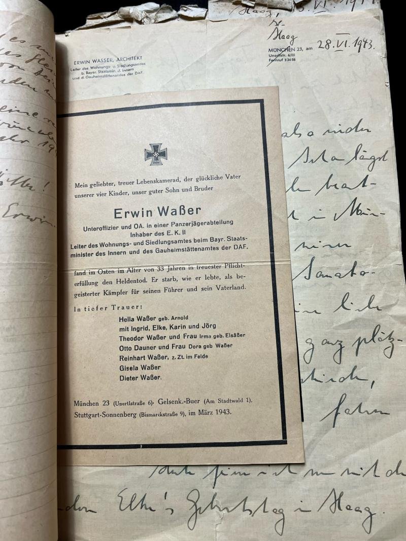 (Was £195) WW2 FAMILY LETTERS/ DOCUMENTS REINHART WASSER/ERWIN WASSER AND OTHER FAMILY MEMBERS — image 6