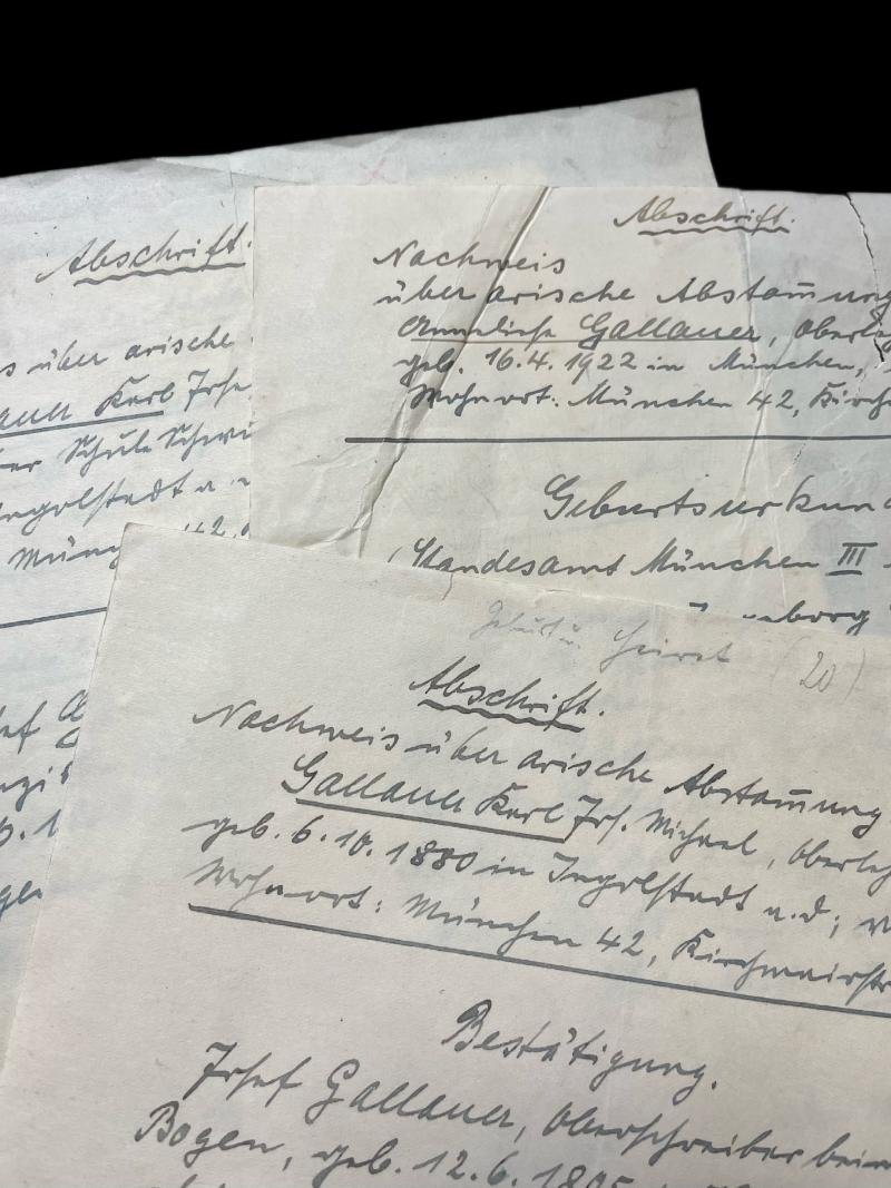 (Was £30) WW2 GERMAN ARYAN DECENT CERTIFICATES — image 2