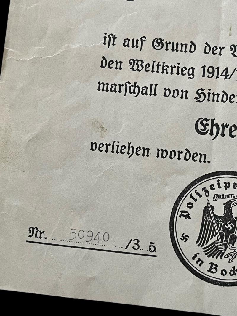 (Was £85) WW1 1914/1918 HONOUR CROSS WITH CERTIFICATE — image 4