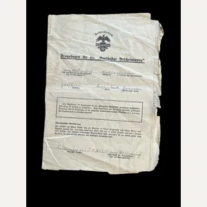 WW2 GERMAN BLUT UND BODEN QUESTIONNAIRE