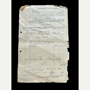 WW1 GERMAN COURT PAYMENT REQUEST