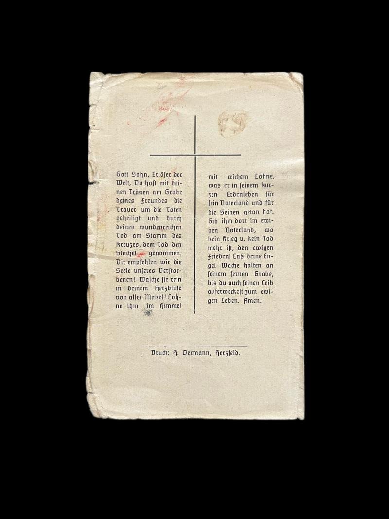 WW2 GERMAN DEATH CARD TO LCPL KARL GORTNER — image 3