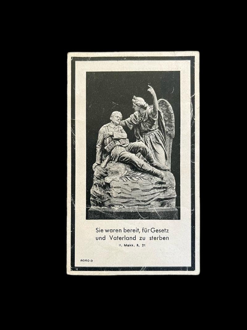 WW2 GERMAN DEATH CARD TO FRANZ GERA — image 2