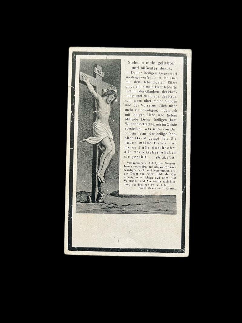 WW2 GERMAN DEATH CARD TO FRANZ GERA — image 3