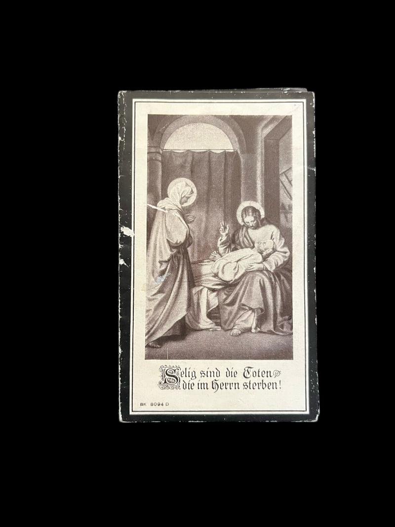 WW2 GERMAN DEATH CARD TO WILHELM TERBECK — image 2