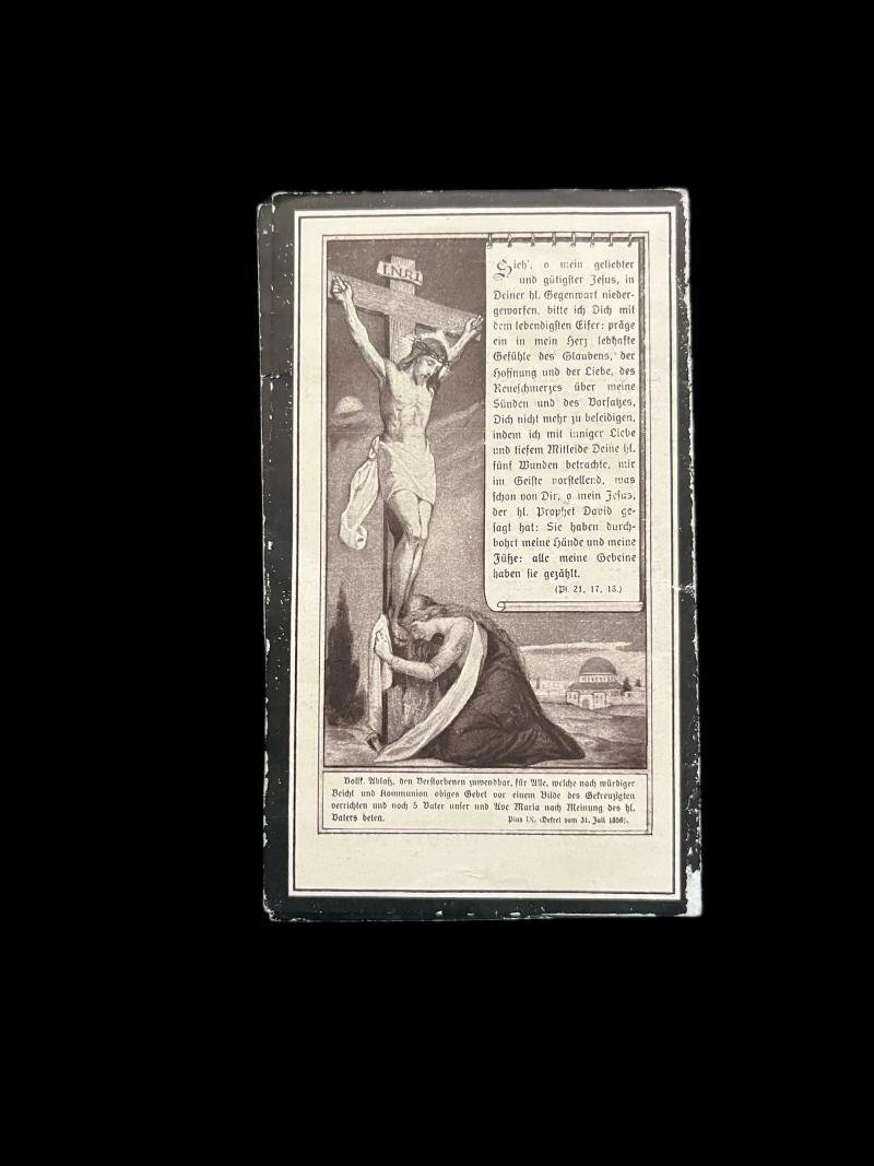 WW2 GERMAN DEATH CARD TO WILHELM TERBECK — image 3