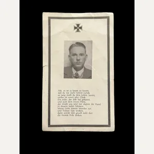 WW2 GERMAN DEATH CARD TO AVIATOR JOSEF EGGENTORP