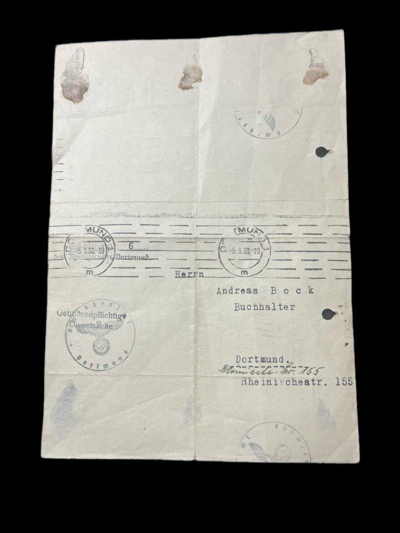 1938 DATED GERMAN CERTIFICATE — image 3