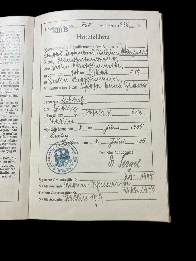 1935 DATED GERMAN FAMILY TREE BOOK — image 3