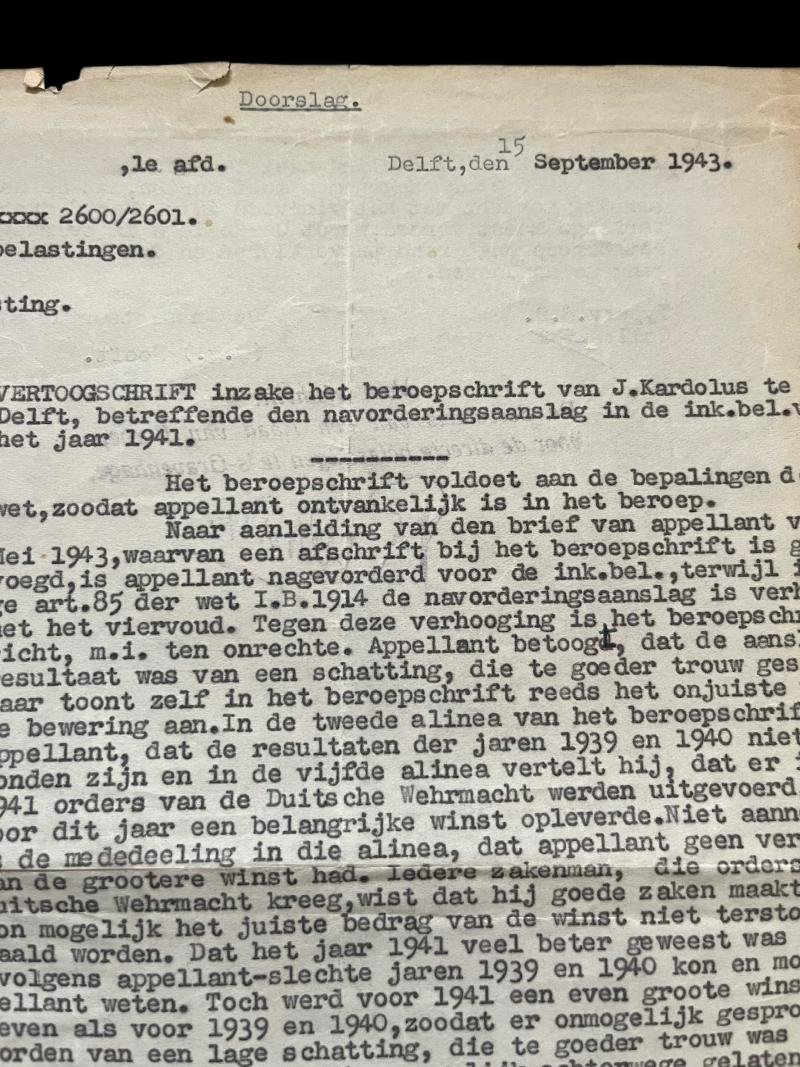 WW2 GERMAN TAX ASSESSMENT DOCUMENT — image 2