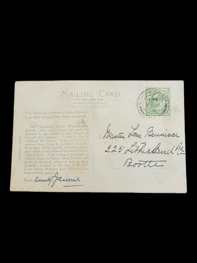 CORONATION SOUVENIR MAILING CARD — image 2