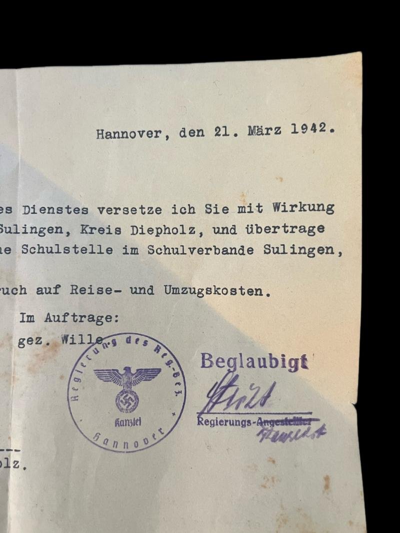 WW2 GERMAN JOB ASSIGNMENT CERTIFICATE — image 2