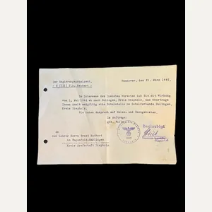 WW2 GERMAN JOB ASSIGNMENT CERTIFICATE