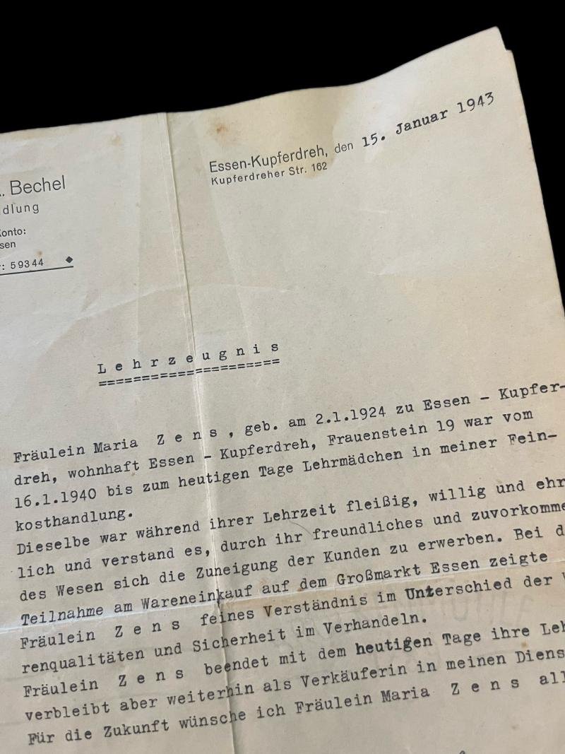 WW2 GERMAN APPRENTICESHIP CERTIFICATE — image 3