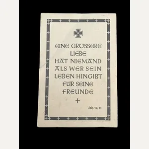 WW2 GERMAN DEATH CARD TO THEODOR FREITAG
