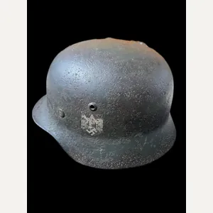 WW2 GERMAN M40 Q64 SINGLE DECAL HELMET (384TH DIVISION, FOUND …