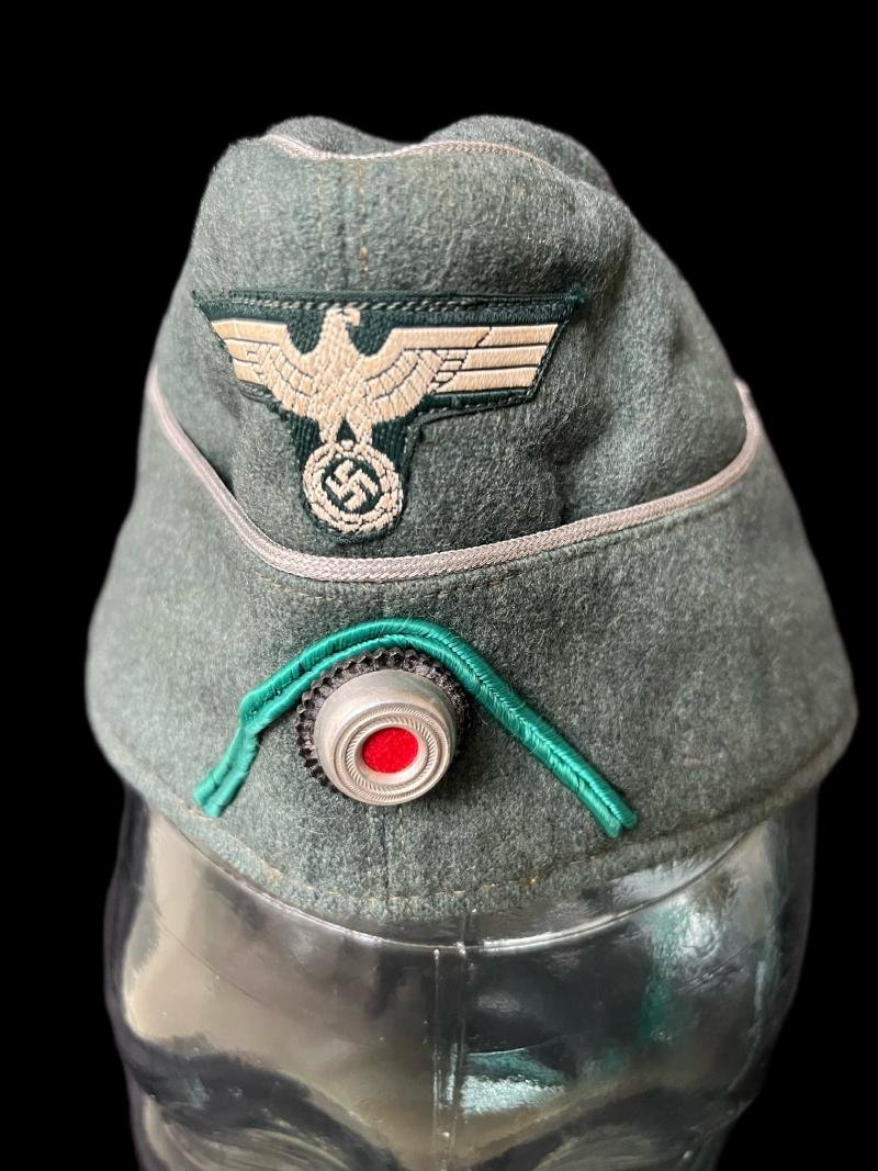 WW2 GERMAN PANZERGRENEDIER OFFICERS M34 SIDE CAP (NAMED HPTM (CAPTAIN) BILSTEIN) — image 2