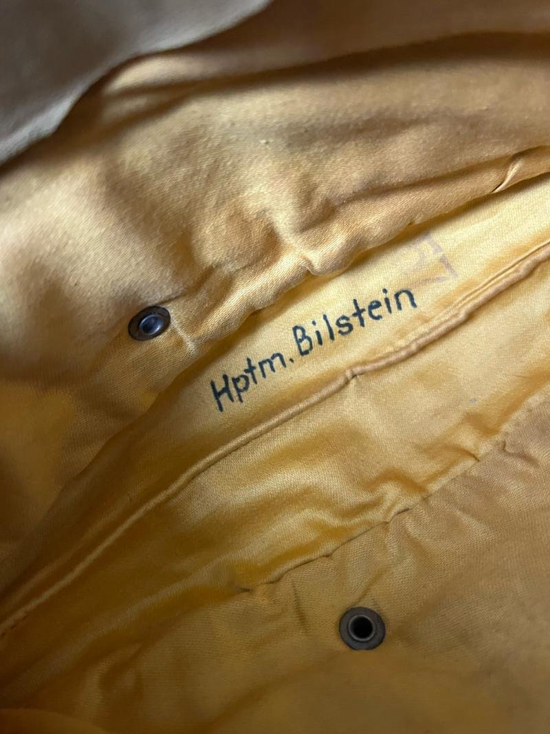 WW2 GERMAN PANZERGRENEDIER OFFICERS M34 SIDE CAP (NAMED HPTM (CAPTAIN) BILSTEIN) — image 6