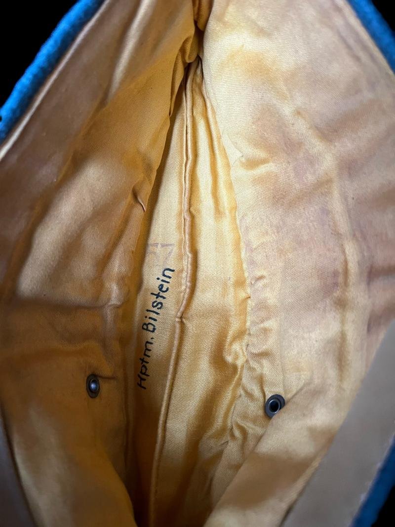 WW2 GERMAN PANZERGRENEDIER OFFICERS M34 SIDE CAP (NAMED HPTM (CAPTAIN) BILSTEIN) — image 7