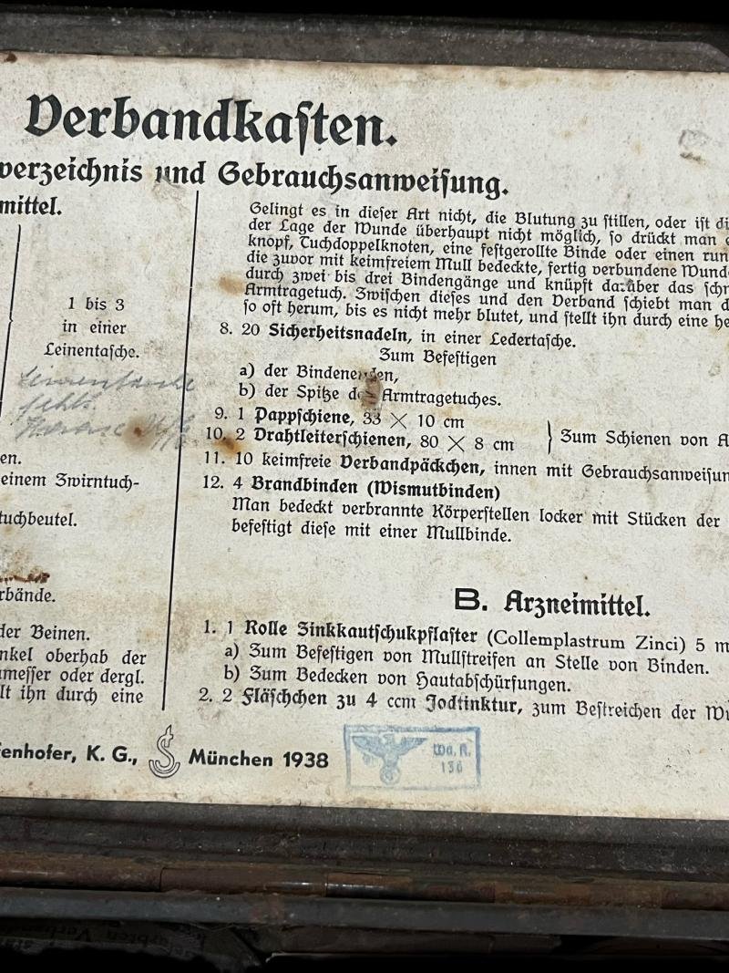 WW2 GERMAN VERBANDKASTEN (MEDICAL BOX) — image 3