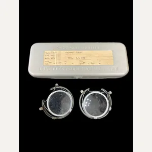 SET OF GERMAN GAS MASK GLASSES LENSES IN TIN