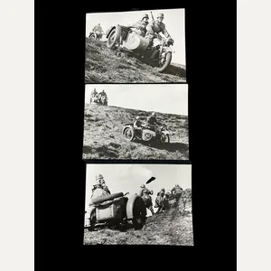 SET OF 3 X 1938 WW2 GERMAN ZUNDAPP RACING PHOTOS