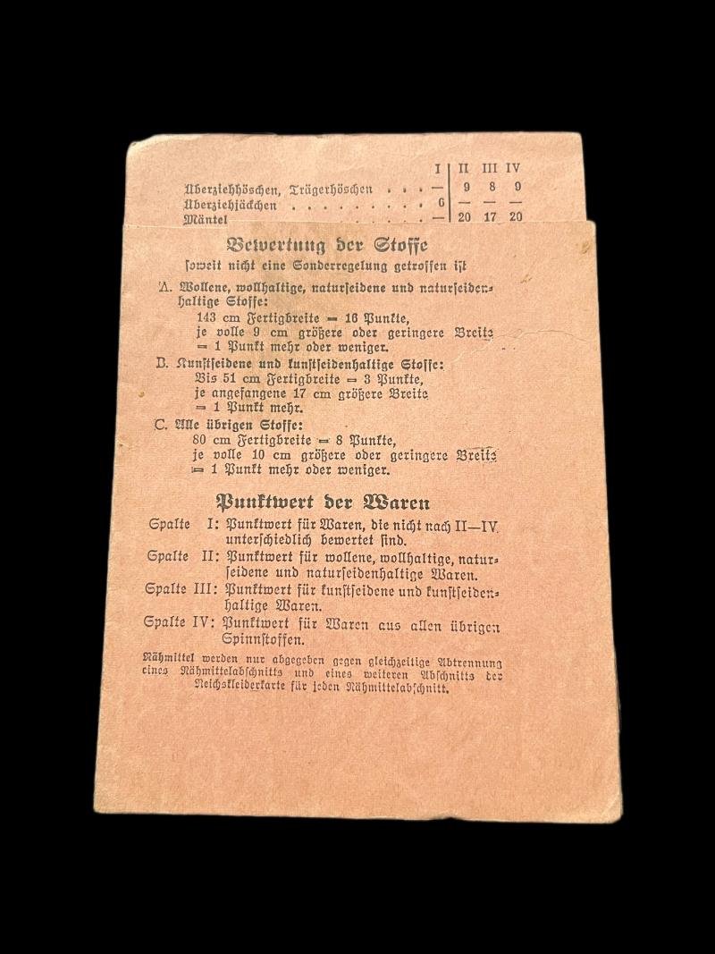 WW2 GERMAN CLOTHING CARD — image 2