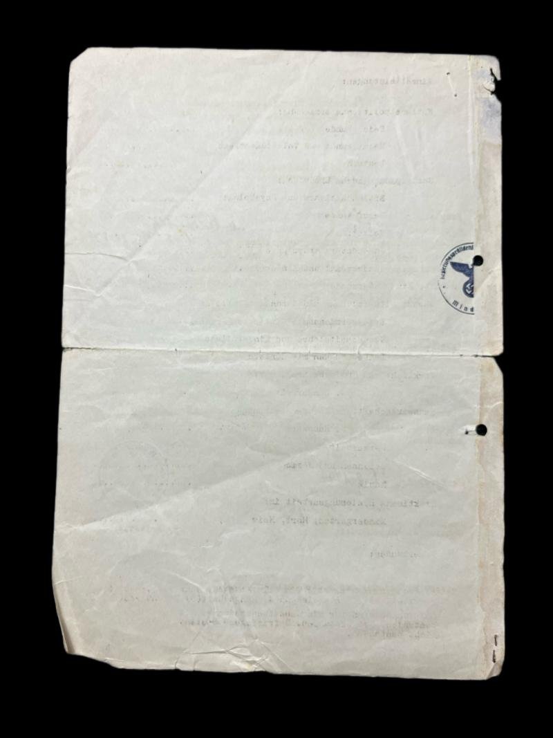 (Was £8) WW2 GERMAN BOARDING SCHOOL DOCUMENT — image 2