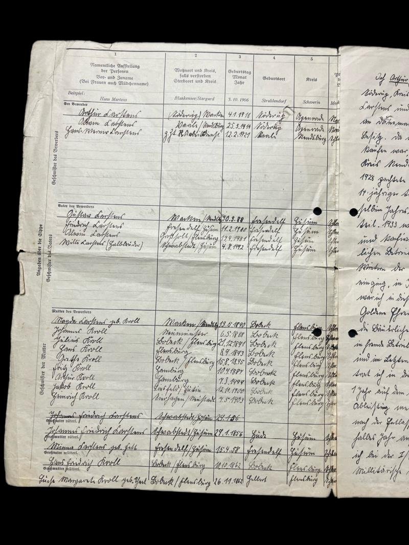 (Was £10) WW2 GERMAN BLUT UND BODEN QUESTIONNAIRE — image 2