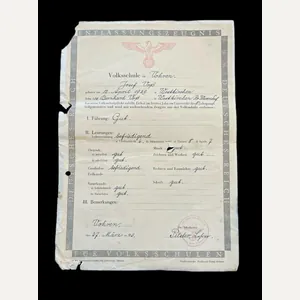(Was 7.50) WW2 GERMAN SCHOOL DOCUMENT